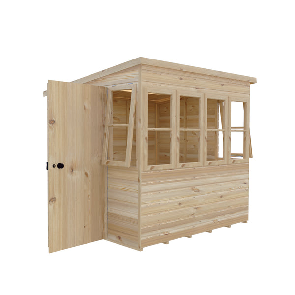 6x6 Sun Pent Potting Shed Style A 6x6 Single Door 12mm Shiplap