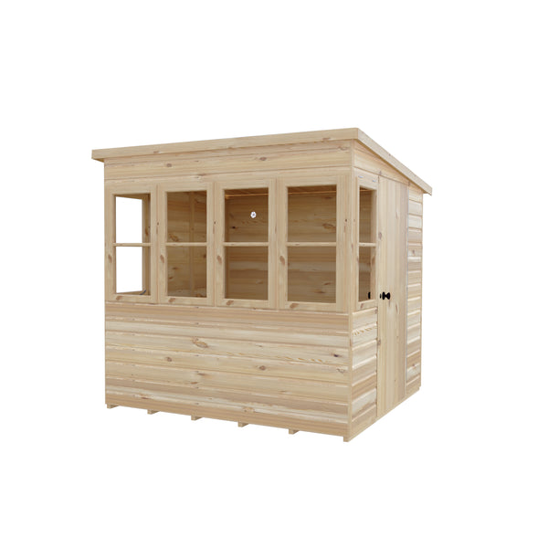 6x6 Sun Pent Potting Shed Style B Single Door 12mm Shiplap