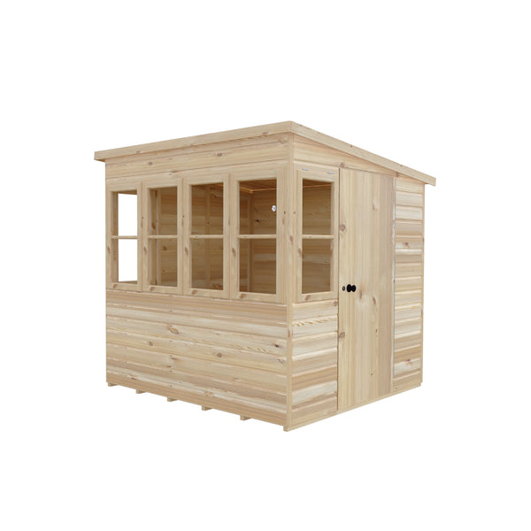 6x6 Sun Pent Potting Shed Style B Single Door 12mm Shiplap