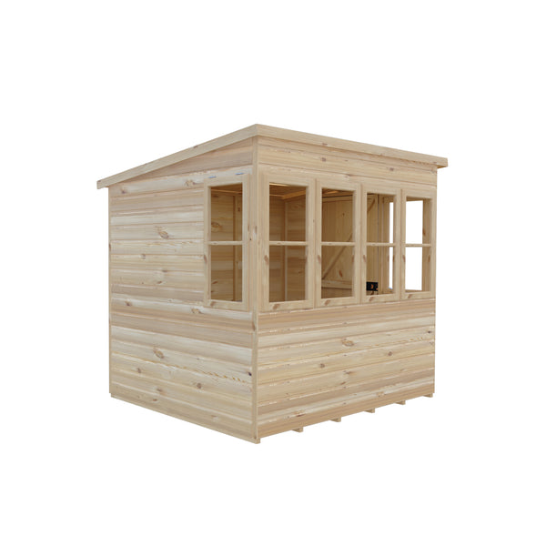 6x6 Sun Pent Potting Shed Style B Single Door 12mm Shiplap