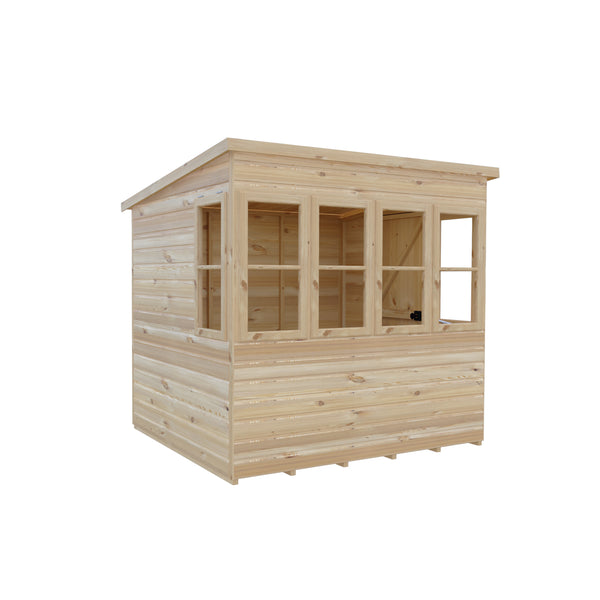 6x6 Sun Pent Potting Shed Style B Single Door 12mm Shiplap