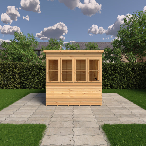 6x6 Sun Pent Potting Shed Style B Single Door 12mm Shiplap