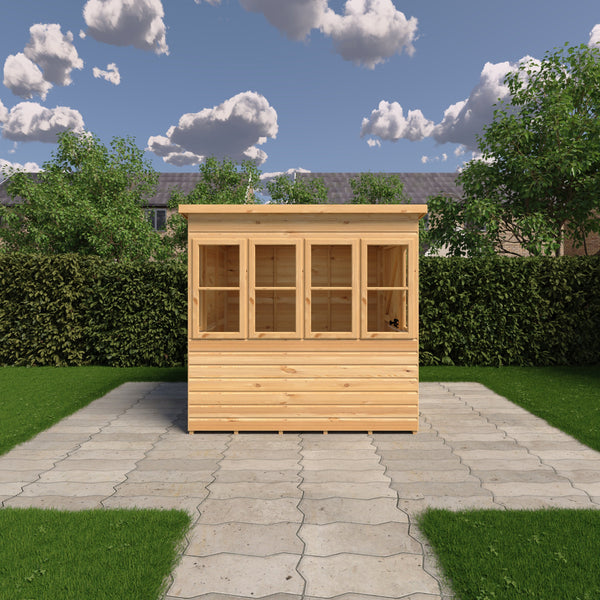 6x6 Sun Pent Potting Shed Style B Single Door 12mm Shiplap