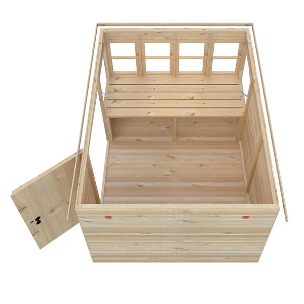 6x6 Sun Pent Potting Shed Style B Single Door 12mm Shiplap