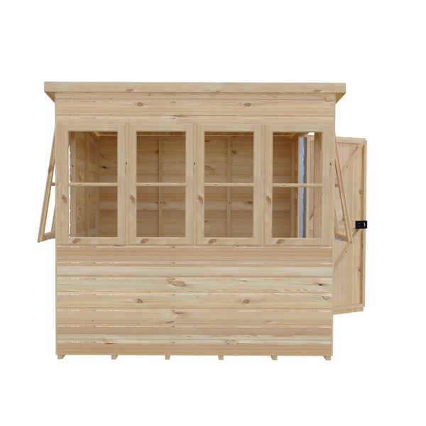 6x6 Sun Pent Potting Shed Style B Single Door 12mm Shiplap