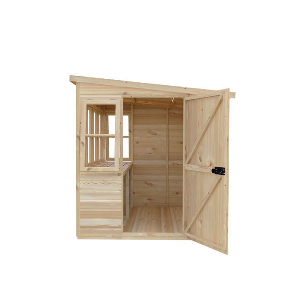 6x6 Sun Pent Potting Shed Style B Single Door 12mm Shiplap