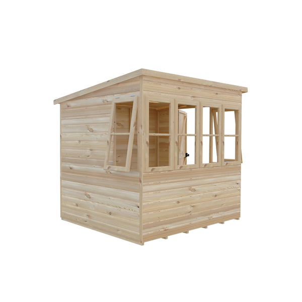 6x6 Sun Pent Potting Shed Style B Single Door 12mm Shiplap
