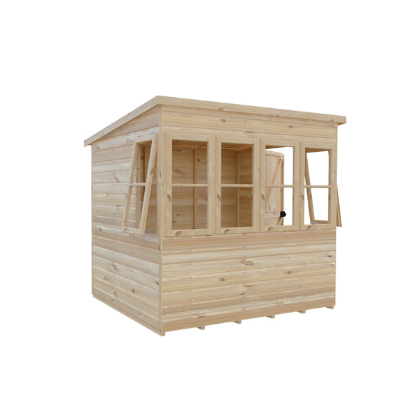 6x6 Sun Pent Potting Shed Style B Single Door 12mm Shiplap