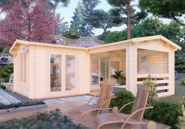 Shire Suzy 18x18 multiroom Log Cabin 44mm logs - Best Shed