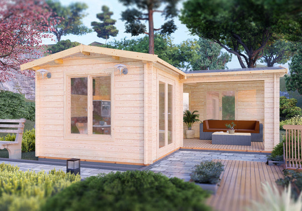Shire Suzy 18x18 multiroom Log Cabin 44mm logs - Best Shed