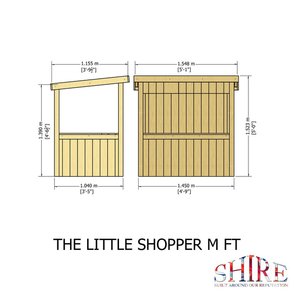 Shire Little Shopper 3.5x5 Childrens Playhouse with 12mm Shiplap cladding - Best Shed