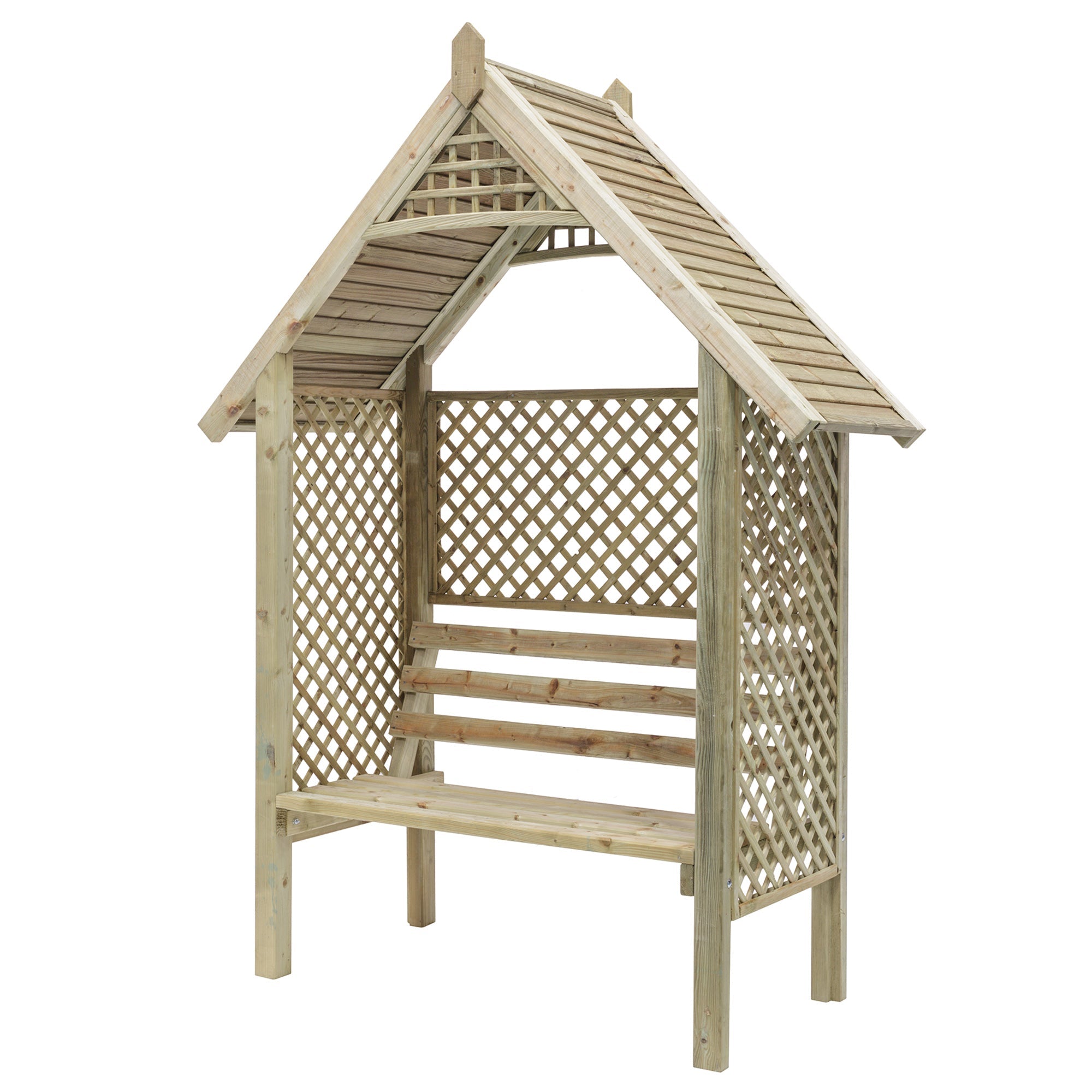 Valencia Arbour Garden seat with decorative Trellis - Best Shed