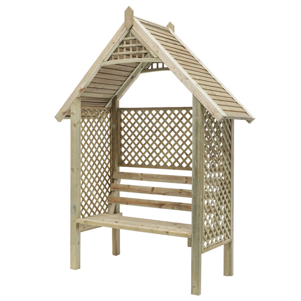 Valencia Arbour Garden seat with decorative Trellis - Best Shed