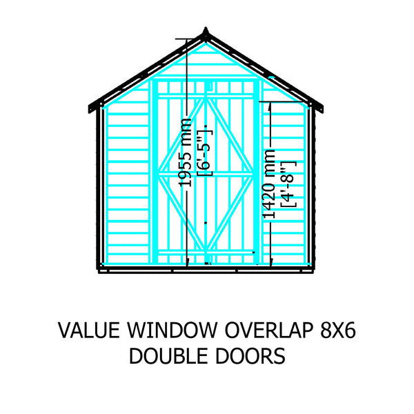 Shire Overlap 8x6 Value with Window Pressure Treated Storage Shed
