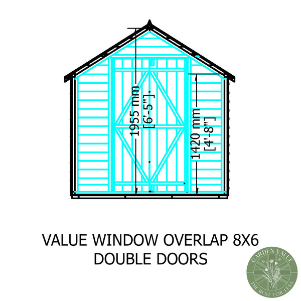 Shire Overlap 8x6 Value with Window Storage Shed