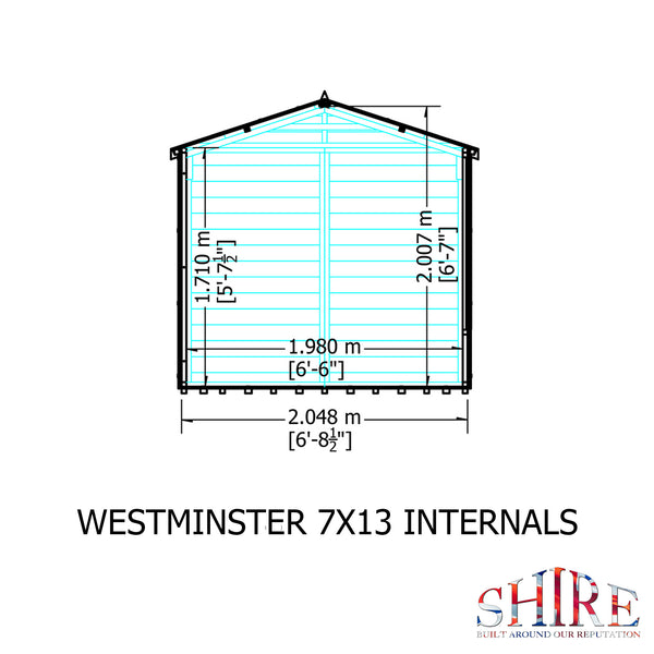 Shire Westminster 13x7 12mm interlock Clad wooden Summerhouse