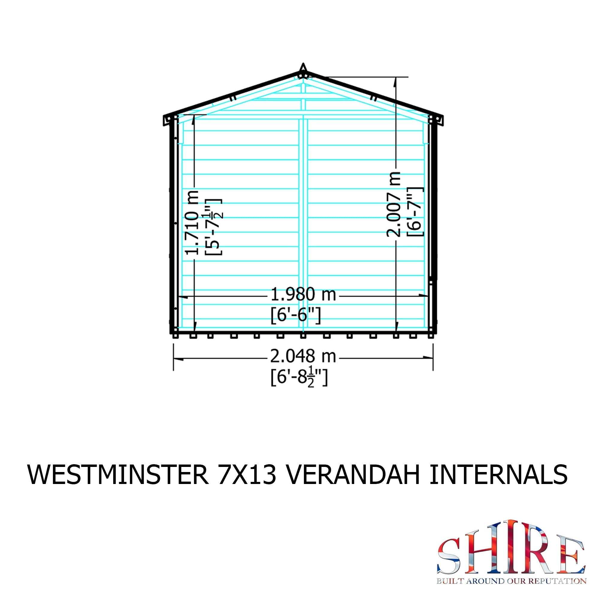 Shire Westminster & Verandah 13x7 12mm interlock Clad wooden Summerhouse - Best Shed