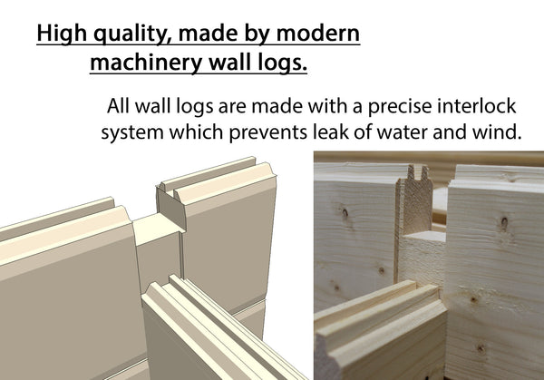 Shire Lukne 9x9 Corner log Cabin 44mm Cladding
