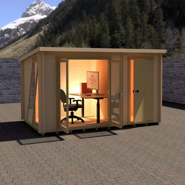 Shire Walsoken 8x12 Log Cabin 19mm interlock  Cladding - Best Shed