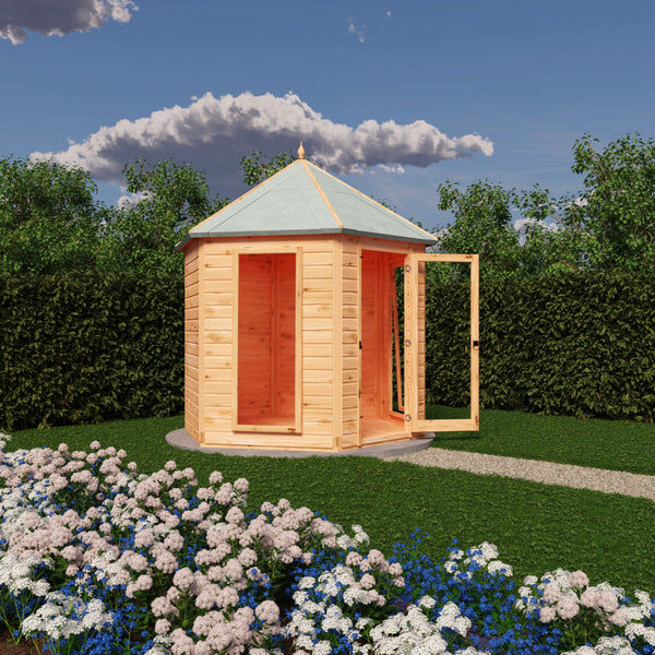 Shire Welburn Hexagonal Gazebo Summerhouse 8x7  12mm Cladding