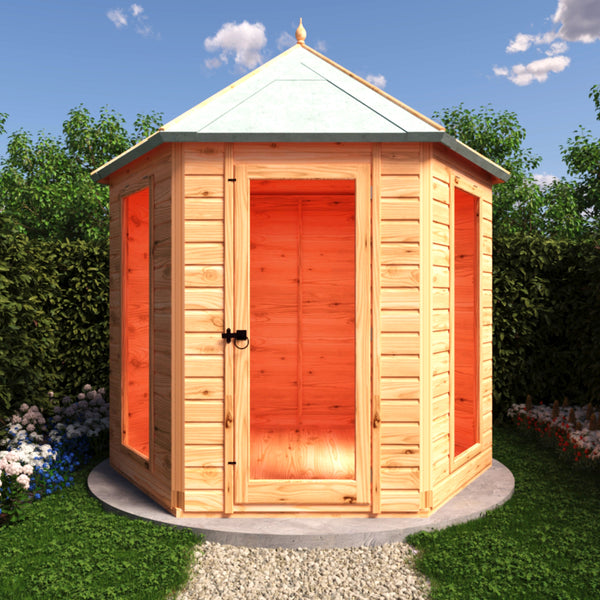 Shire Welburn Hexagonal Gazebo Summerhouse 8x7  12mm Cladding