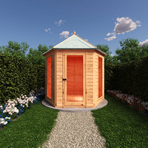 Shire Welburn Hexagonal Gazebo Summerhouse 8x7  12mm Cladding