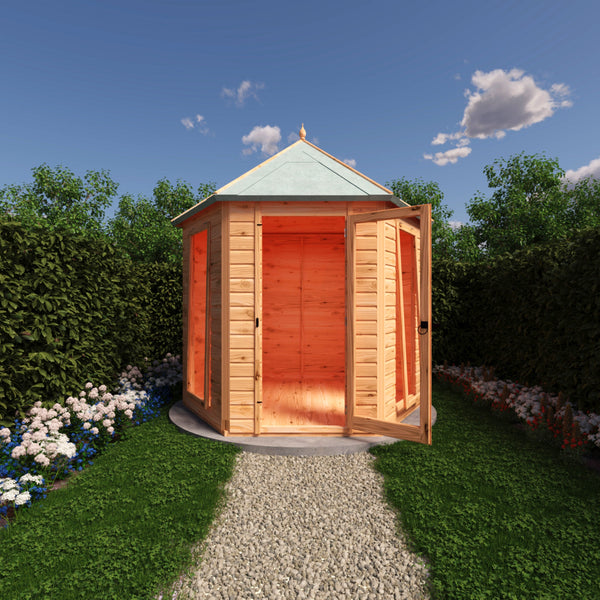 Shire Welburn Hexagonal Gazebo Summerhouse 8x7  12mm Cladding