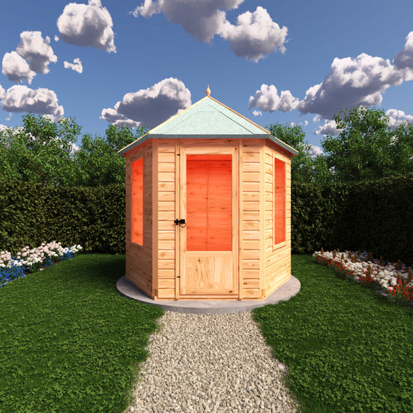 Shire Welton Hexagonal Gazebo Summerhouse 8x7  12mm Cladding