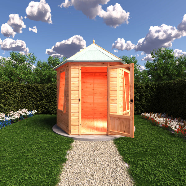 Shire Welton Hexagonal Gazebo Summerhouse 8x7  12mm Cladding