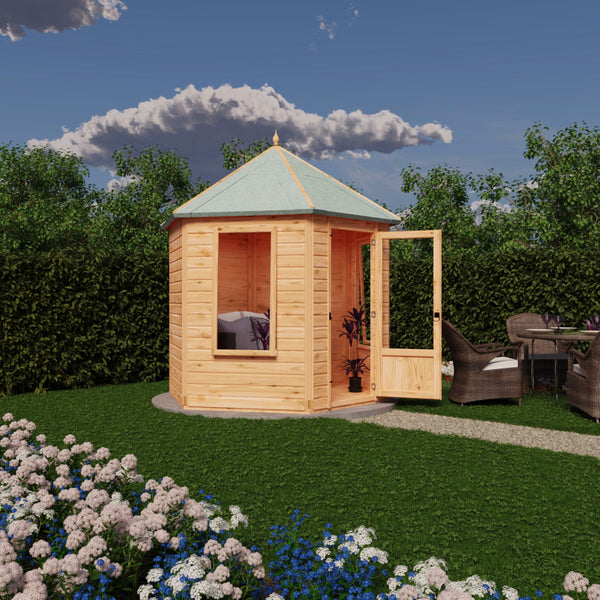 Shire Welton Hexagonal Gazebo Summerhouse 8x7  12mm Cladding