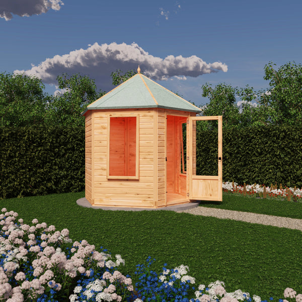 Shire Welton Hexagonal Gazebo Summerhouse 8x7  12mm Cladding