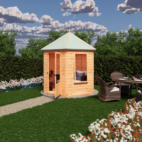 Shire Welton Hexagonal Gazebo Summerhouse 8x7  12mm Cladding