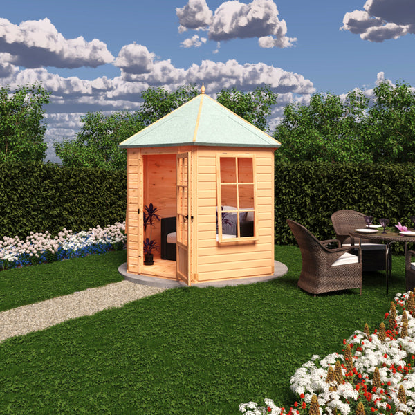 Shire Welwick Hexagonal Gazebo Summerhouse 8x7  12mm Cladding