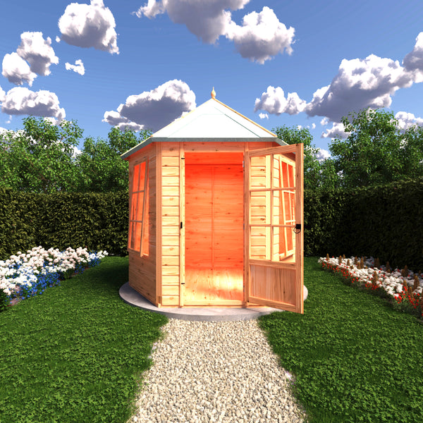 Shire Welwick Hexagonal Gazebo Summerhouse 8x7  12mm Cladding