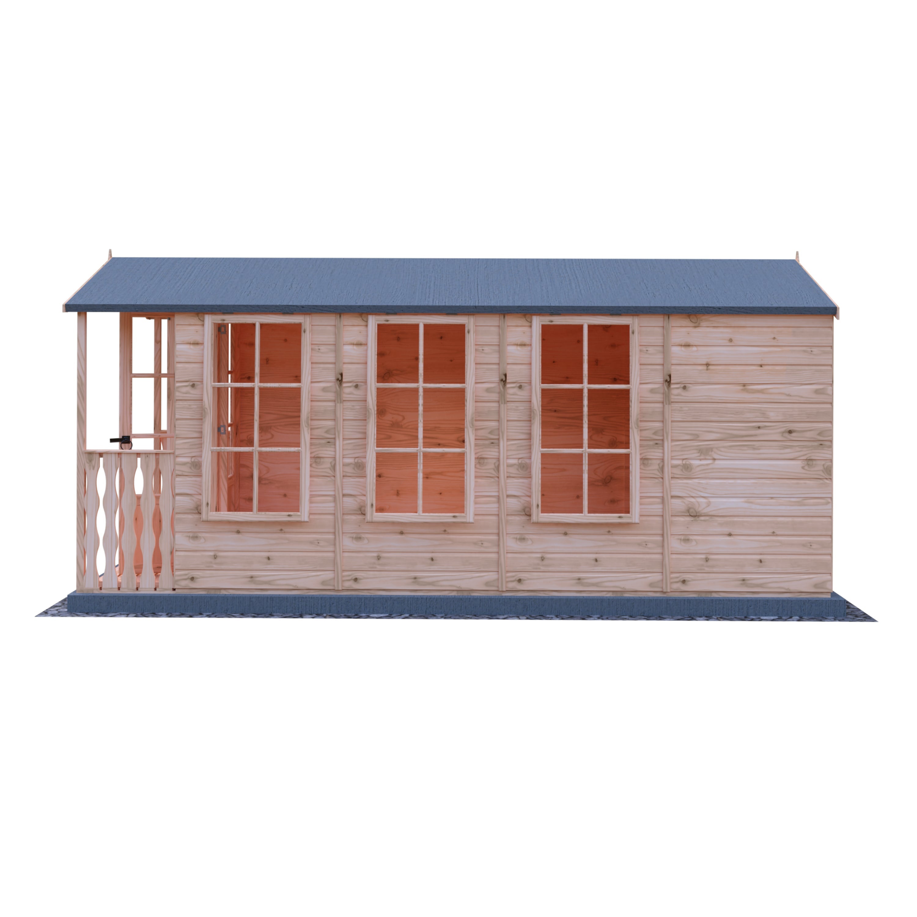 Shire Westminster & Verandah 13x7 12mm interlock Clad wooden Summerhouse - Best Shed