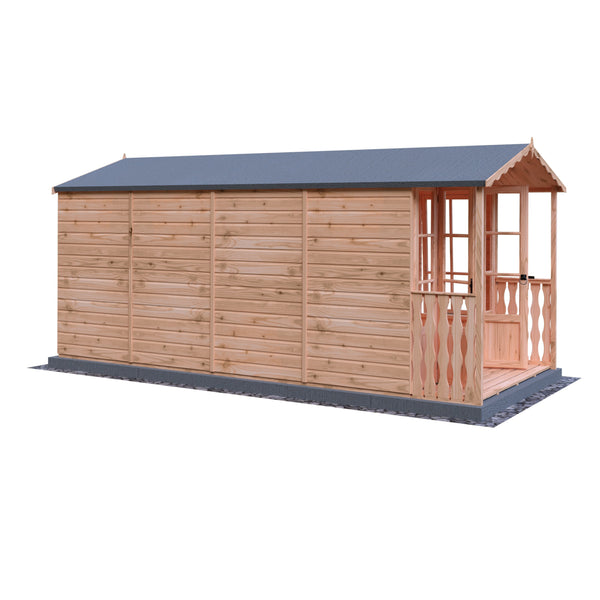 Shire Westminster & Verandah 13x7 12mm interlock Clad wooden Summerhouse - Best Shed