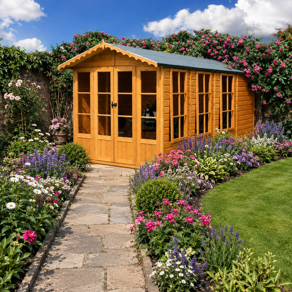 Shire Westminster & Verandah 13x7 12mm interlock Clad wooden Summerhouse