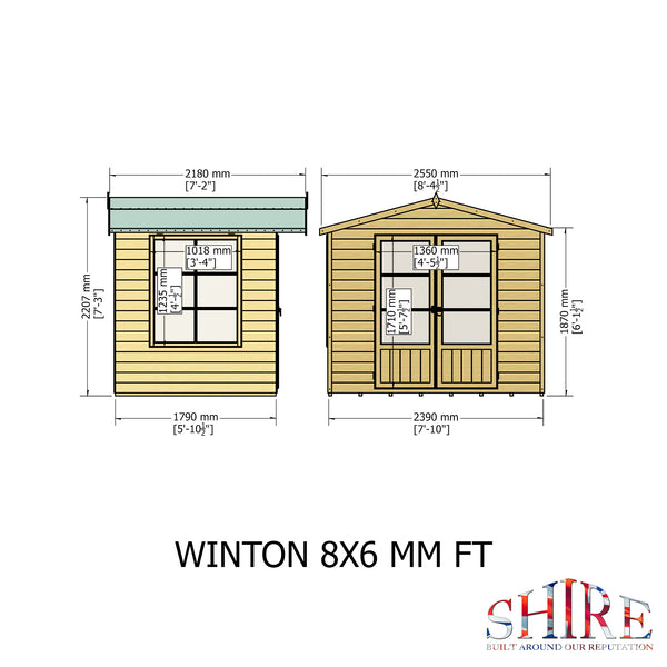 Winton 8x6 Summerhouse 12mm Shiplap cladding