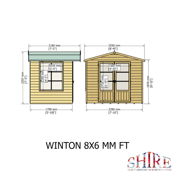 Winton 8x6 Summerhouse 12mm Shiplap cladding