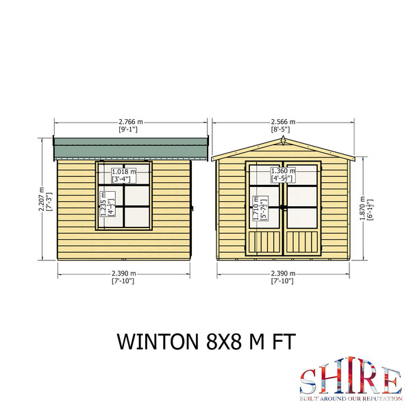 Winton 8x8 Summerhouse 12mm Shiplap