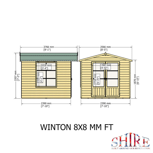 Winton 8x8 Summerhouse 12mm Shiplap