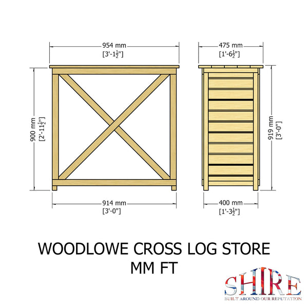 Shire Woodlowe Cross Log Store - Best Shed