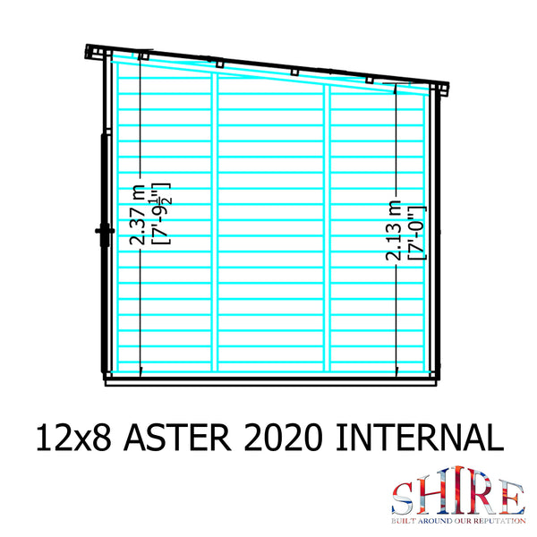 Aster 12x8 Right Hand Storage and Summerhouse 12mm Shiplap