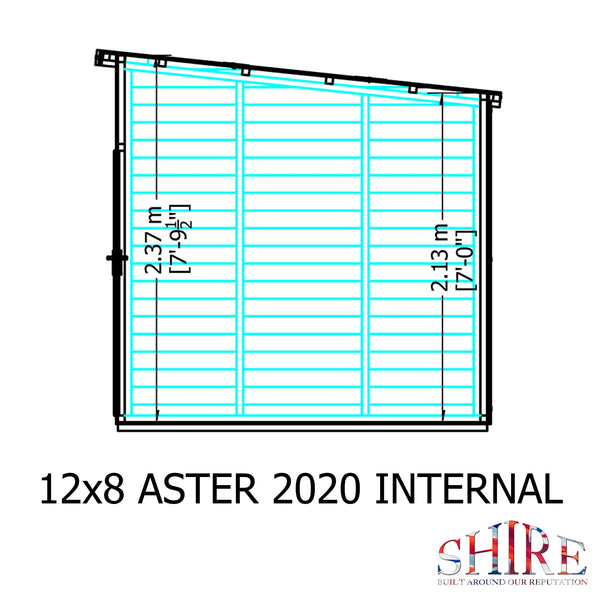 Aster 12x8 Right Hand Storage and Summerhouse 12mm Shiplap