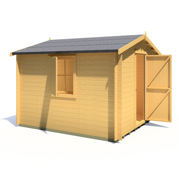 Shire Camelot 10x10 Log Cabin 19mm interlock Cladding - Best Shed