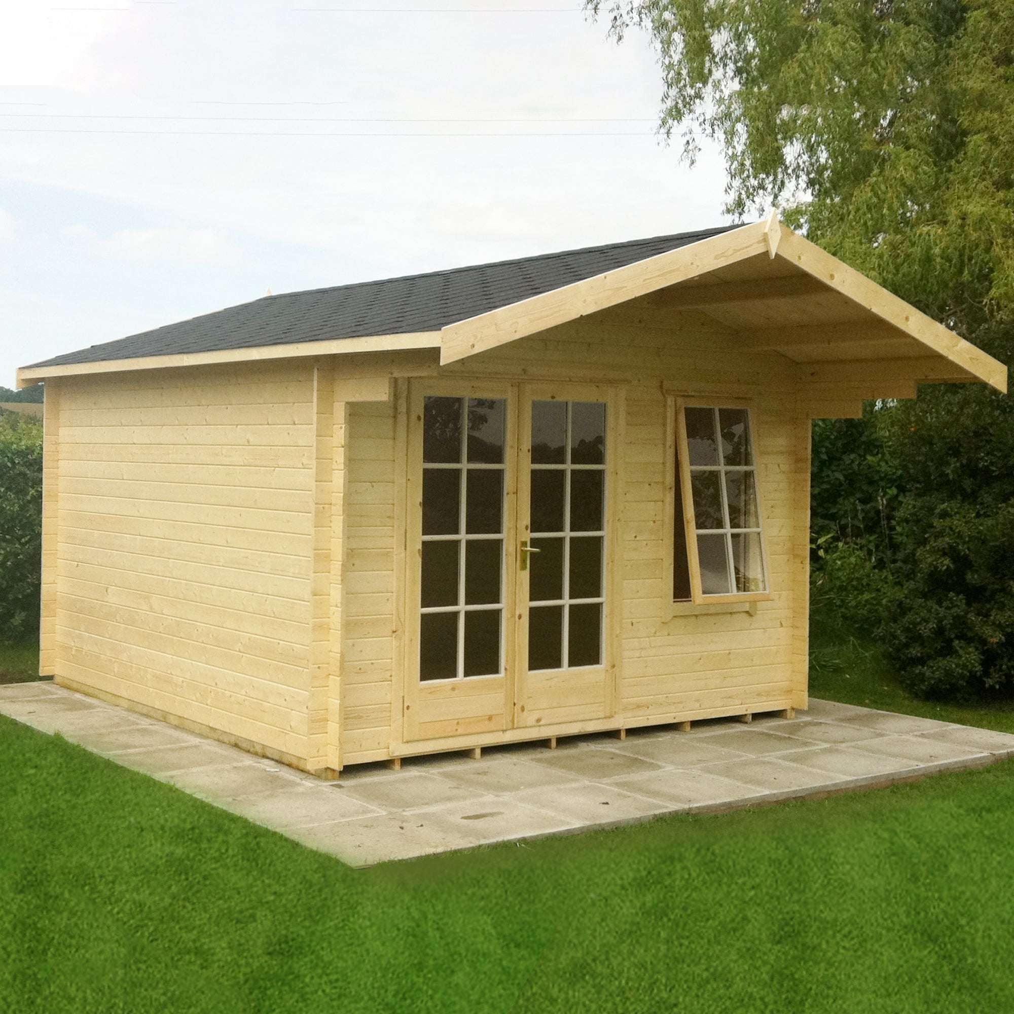 Shire Glenmore 10Gx12 Log Cabin 28mm interlock cladding - Best Shed