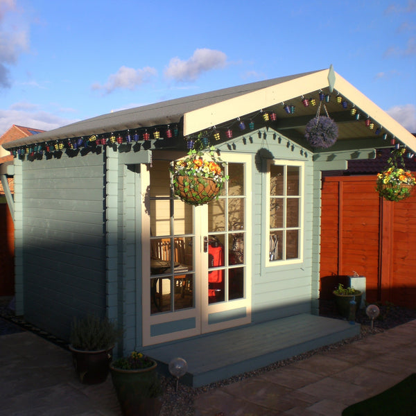 Shire Glenmore 10Gx12 Log Cabin 28mm interlock cladding - Best Shed