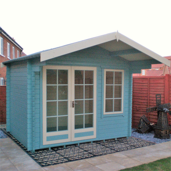 Shire Glenmore 10Gx8 Log Cabin 28mm interlock cladding - Best Shed