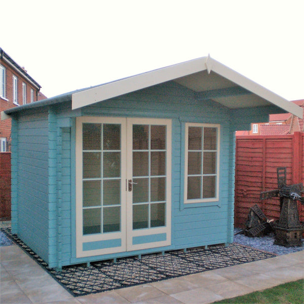 Shire Glenmore 12Gx12 Log Cabin 28mm interlock cladding - Best Shed