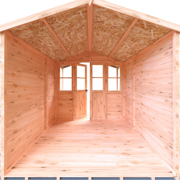 Shire Houghton(Vallance) 7x7 12mm interlock Clad wooden Summerhouse - Best Shed